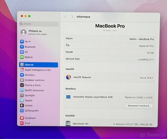 MacBook Pro 16” 2021 /16GB/M1 Pro/512GB/Záruka - 3