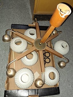 Retro 6ti ramenní lustr ze 70tých let - 3
