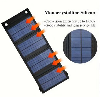 Skládací solární panel 35W, černý - NOVÝ - 3