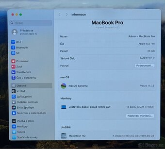 NOVÝ MacBook Pro 14” 2023/36GB RAM/M3 PRO/1TB SSD/Záruka - 3