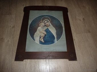 Svatý obraz Madonna v dřevěném rámu - 3