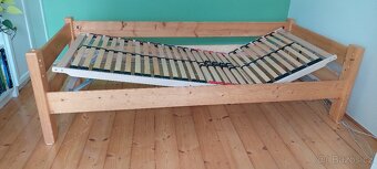 postel dřevěná + rošt + matrace 90x200 cm - 3