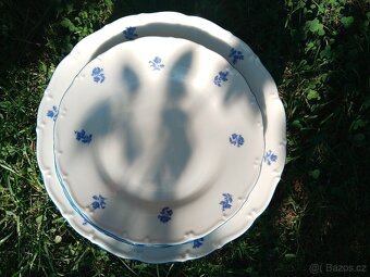 Sada talířů, talíře porcelán - modrá házenka - 3