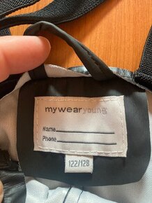 Nepromokavý set kalhoty s laclem+bunda s kapucí, vel.122/128 - 3