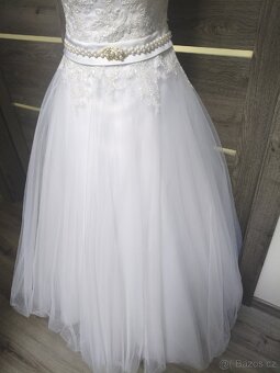 Krajkovo-tylové svatební šaty 36/38/40 - 3