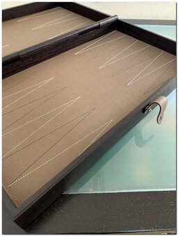 Hermès Backgammon Luxusní kožená dřevěná hračka Paříž - 3