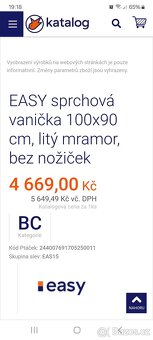Sprchová vanička mramor 100x90 - 3