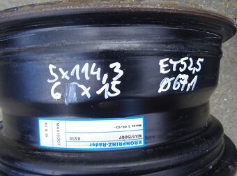Plechové disky 15", rozteč 5x114.3,ET 52,5, šíře 6J - 3