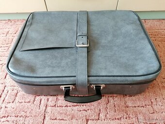 Retro koženkový kufr šedý - 3