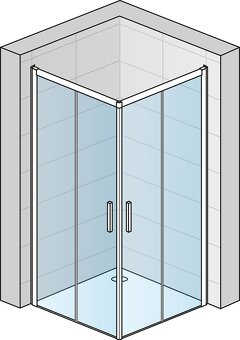 Sprchový kout rohový 90x90cm - 3