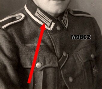 Originál límcovky Wehrmacht římské sloupy Kragenspiegel M38 - 3