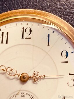 Zlaté 14-karátové kapesní hodinky Systéme Glashütte - 3