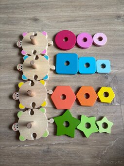 Dřevěná skládačka a vkládačka želvy Janod - 3