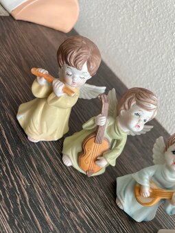 Porcelánové vintage figurky, christmas andělíčci - 3