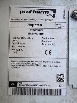 Elektrický kotel Protherm Ray 18 K + zásobník TUV - 3