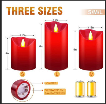 3KS Luxusní LED svíčky - 3