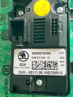 Škoda Kodiaq ovládací panel topení zadní 565907049A - 3