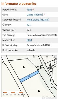 2 x zahrada v Horní Libině - TOP cena - 3