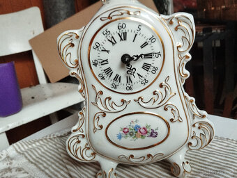 Staré porcelánové hodiny Royal Dux České Baroko,staré hodiny - 3