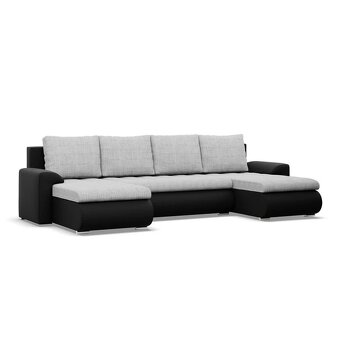 Rozkládací rohová sedací souprava TOKIO III Šedá/černá - 3