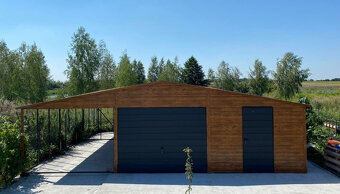 Garáž 6x6 + 3m přístřešek - 3