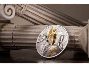 3 oz Stříbrná, pozlacená Sparta 2023. limit 888 - 3