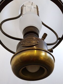 Mosazný lustr petrolejka - 3