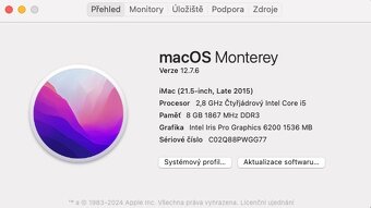 iMac 2015, 21,5 inch, 2,8 GHz, 512 GB SSD, myš, klávesnice - 3