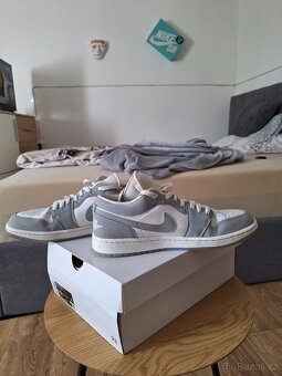 Nike Air Jordan 1 low White/wolf grey-aluminum - 3