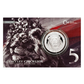 PRODÁM STŘÍBRNOU 1 Oz MINCU ČESKÝ LEV 2022 PROOF ČÍS. 647 - 3