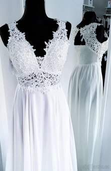 M-L NOVÉ jednoduché svatební šaty BOHO STYL - 3