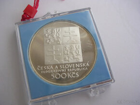 Ag 500 Kčs 1993 Československý tenis Proof len 1162 ks - 3