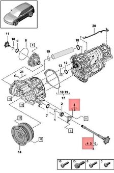 Kryt hřídele předního diferenciálu Porsche Cay. PAC409131 - 3