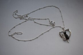 Šperk, řetízek, přívěšek kočky, náhrdelník - 3