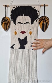 Boho tapiserie Frida s kočkou - 3