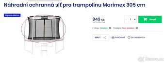 Náhradní díly NOVÉ - trampolína Marimex dia 3,05 - 3