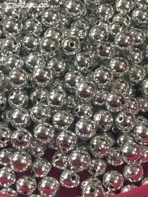 Dekorace - 30 ks stříbrných perliček-průměr 0,5 cm - 3