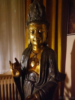 Budha - starožitná socha Kwan Jin v životnej veľkosti - 3
