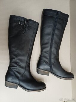 Černé kožené kozačky vel.38 - 3