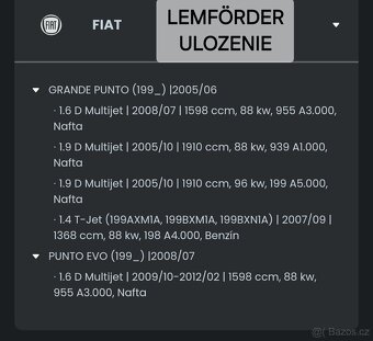 Ulozenie Motora Fiat, Alfa Romeo, Opel, Abarth. - 3
