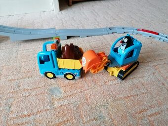 Lego duplo vláček, koleje, bagr, náklaďák, jeřáb.. - 3