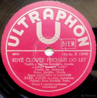 Čtyři starožitné šelakové gramofonové desky 78 ot./min. - 3