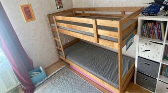 Dvoupatrová Postel 90/200 masiv s matrace - 3