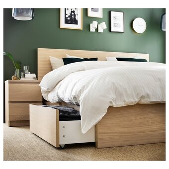 postel 160×200 s 2 rošty a 4 šuplíky, top stav - 3