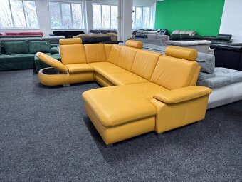 Sedací souprava tvaru U - rozkládací - kůže - zánovní - 3