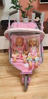 Baby born kočárek pro panenky-dvojčátka-REZERVACE - 3