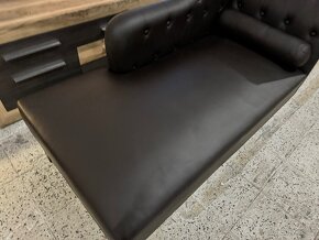 Luxusní CHESTERFIELD Lenoška hnědočerná Jako Nová - 3