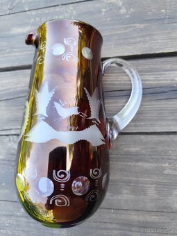 Prodám džbán Bohemia Crystal - Egermann, ručně leptaný - 3