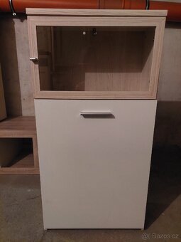 Obývací komplet- dub soloma, bílo šedá kombinace/ 4 díly - 3