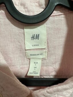 H&M košile s krátkým rukávem vel. L světle růžová - 3